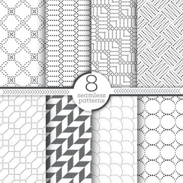 Set of vector seamless patterns Stock Illustration