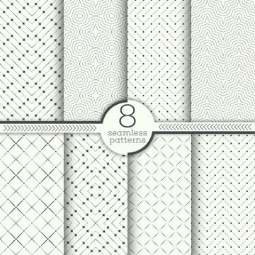 Set of vector seamless patterns Stock Illustration