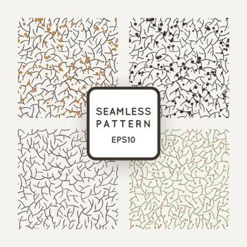 Set of vector seamless patterns of stylized branches and berries Stockillustratie