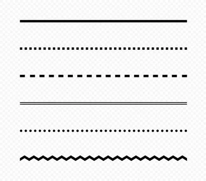 Set of vector seamless straight lines of different styles Stock Illustration