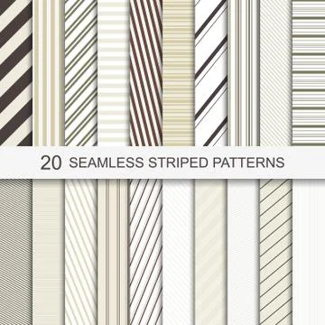 Set of vector seamless striped patterns. Иллюстрация
