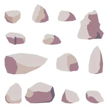 Set Of Vector Sharp Corners Style Rocks Stock Illustration