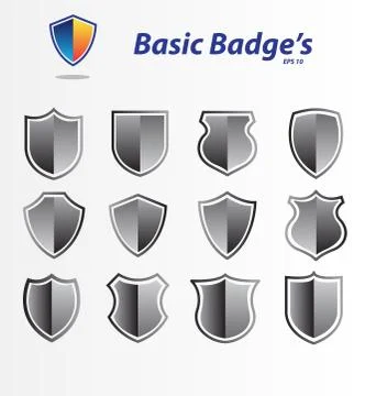 Set of vector shield badges Stock Illustration