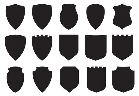 Set of vector shield icons, signs emblem for your design Stock Illustration