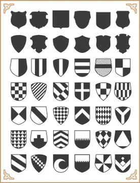 Set of vector shields Stock Illustration