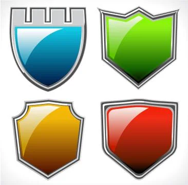 Set of vector shields Stock Illustration