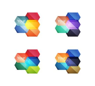Set of vector shiny blank boxes for your content Stock Illustration