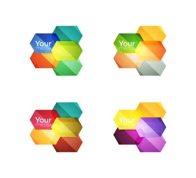Set of vector shiny blank boxes for your content Stock Illustration