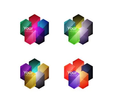 Set of vector shiny blank boxes for your content Stock Illustration