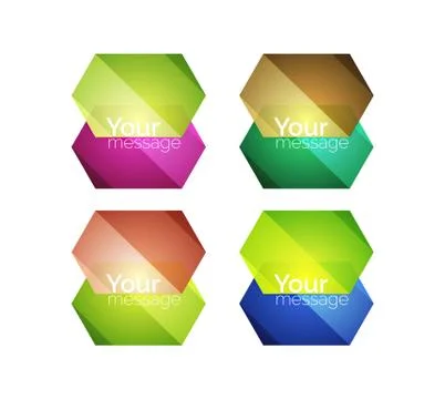 Set of vector shiny blank boxes for your content Stock Illustration