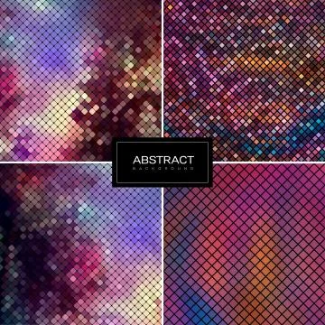 Set of vector shiny mosaic backgrounds Stock Illustration