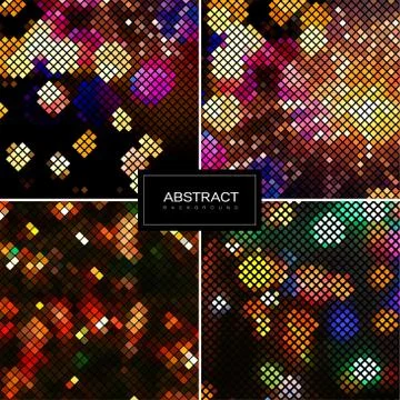Set of vector shiny mosaic backgrounds Stock Illustration