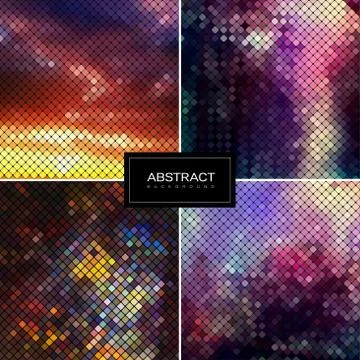 Set of vector shiny mosaic backgrounds Stock Illustration
