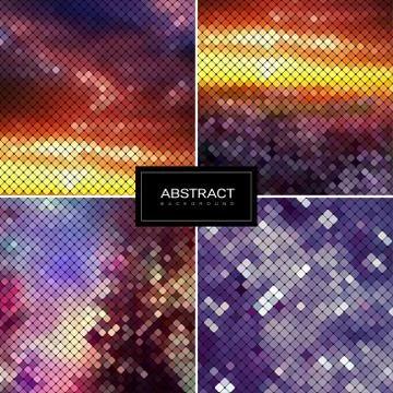 Set of vector shiny mosaic backgrounds Stock Illustration