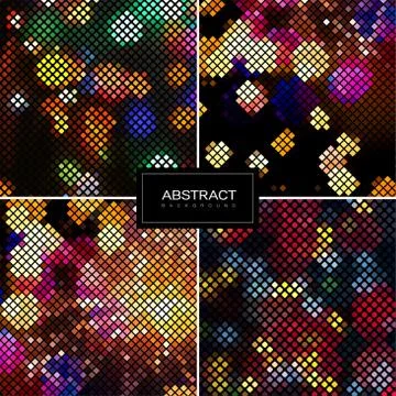 Set of vector shiny mosaic backgrounds Stock Illustration