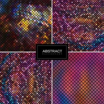 Set of vector shiny mosaic backgrounds Stock Illustration