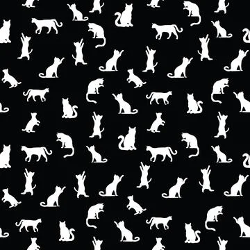 Set vector silhouettes of the cat, different poses, standing, jumping and sit Stock-Illustration
