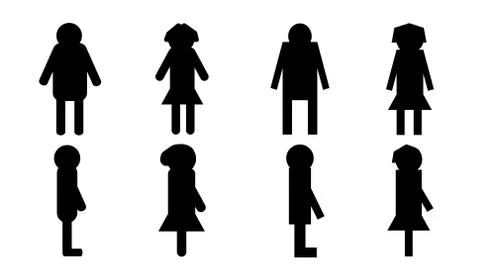 Set of vector silhouettes of men and a woman. Figure human. Vector illustrati イラスト素材