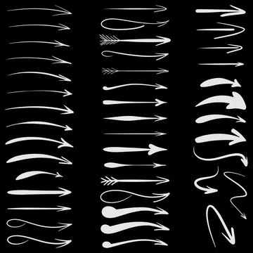 Set of vector simple doodle arrow sketches Stock Illustration