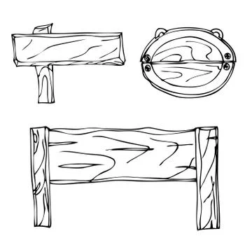 Set of Vector Single Sketch Signpost Illustrazione stock