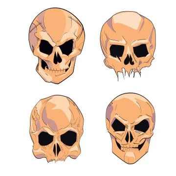Set of vector skulls Illustrazione stock