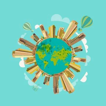 Set of vector skyscrapers Stock Illustration