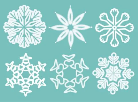 Set of vector snowflakes for christmas background Stock Illustration