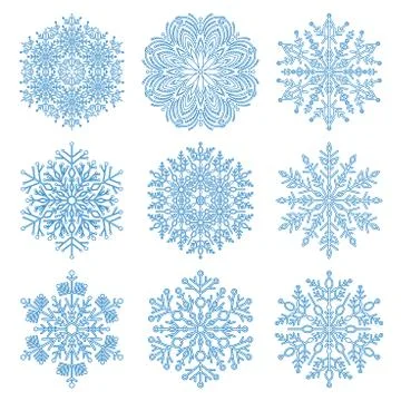 Set of vector snowflakes Stock Illustration