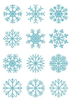 Set of vector snowflakes Stock Illustration