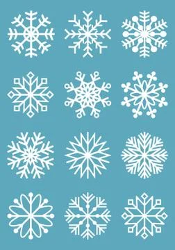 Set of vector snowflakes Stock Illustration