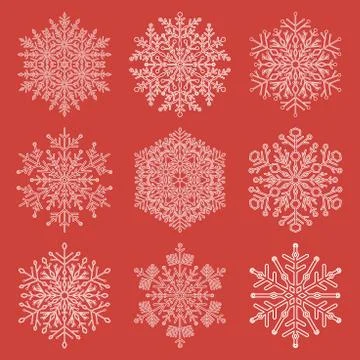 Set of Vector Snowflakes Stock-Illustration