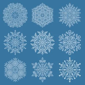 Set of Vector Snowflakes Stock-Illustration