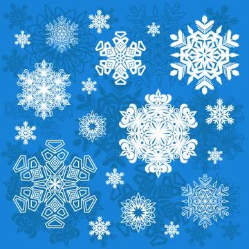 Set of vector snowflakes. Stock Illustration