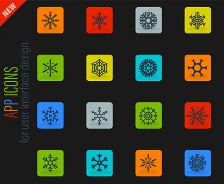 Set of vector snowflakes Stock Illustration