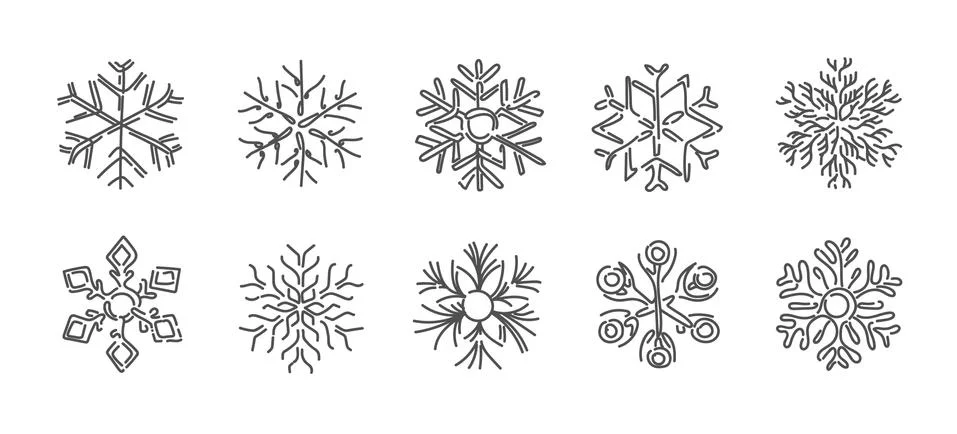 Set of vector snowflakes Stock Illustration