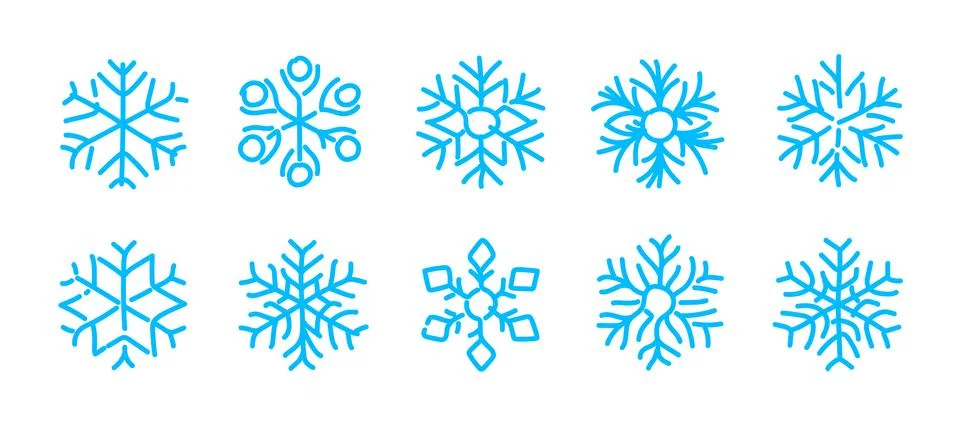 Set of vector snowflakes Stock Illustration