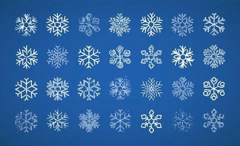 Set of vector snowflakes Stock Illustration