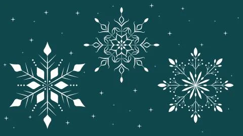 Set of vector snowflakes. Snowflake vector icons background set white color. Stock Illustration