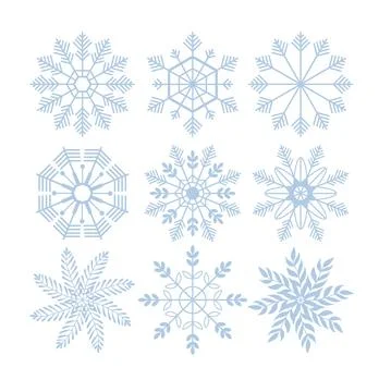 Set of vector Snowflakes. Snowflakes collection for design Christmas and New Illustrazione stock