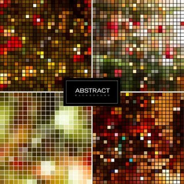 Set of vector sparkling mosaic backgrounds Stock Illustration