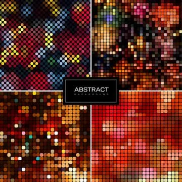Set of vector sparkling mosaic backgrounds Stock Illustration
