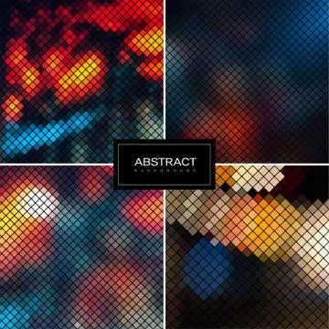 Set of vector sparkling mosaic backgrounds Stock Illustration