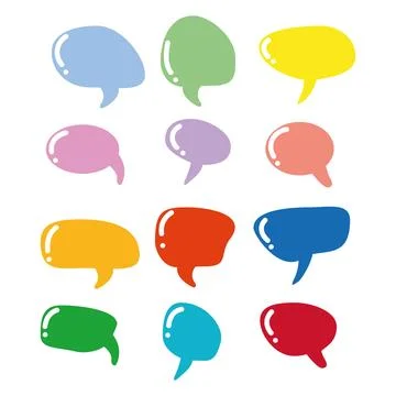 Set of vector speech bubbles. Collection of colorful different speech balloons Illustrazione stock