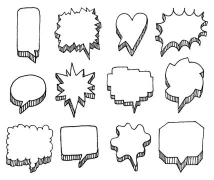 Set of vector speech bubbles with volume Stock Illustration