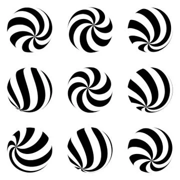 Set of vector spheres. black and white spheres isolated. Stylish emblems. Stock Illustration