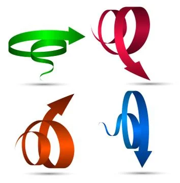 Set of Vector Spiral Arrows Stock Illustration