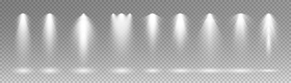 Set of vector spotlights. various forms of light. Stage spotlights. Light Stock-Illustration