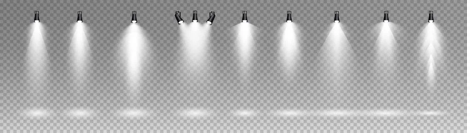 Set of vector spotlights. various forms of light. Stage spotlights. Light Stock-Illustration