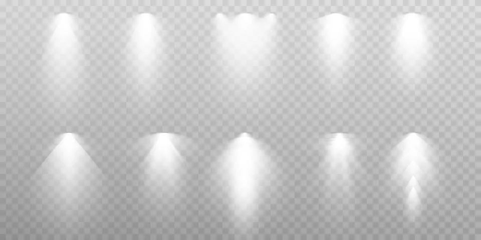 Set of vector spotlights. various forms of light. Stage spotlights. Light Stock-Illustration