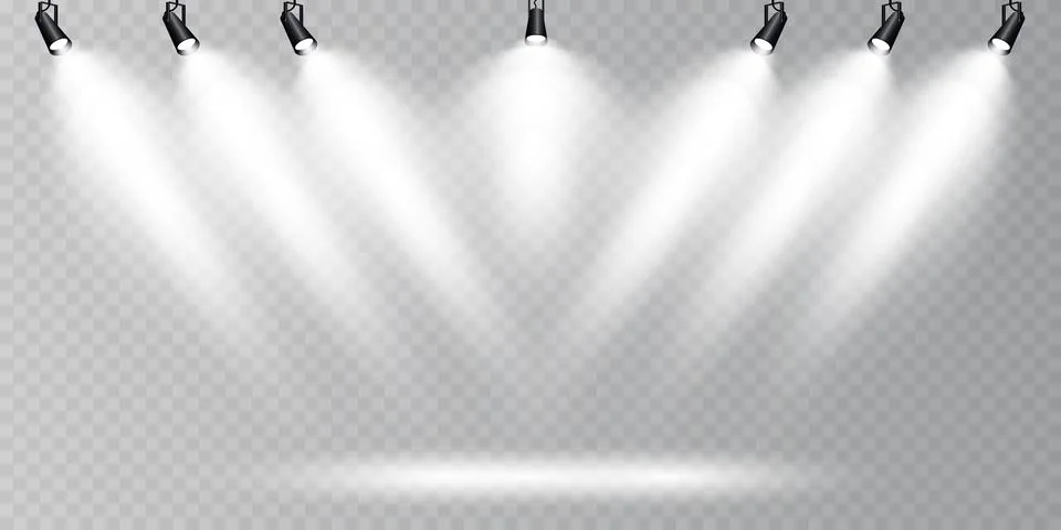 Set of vector spotlights. various forms of light. Stage spotlights. Light Ilustración de archivo